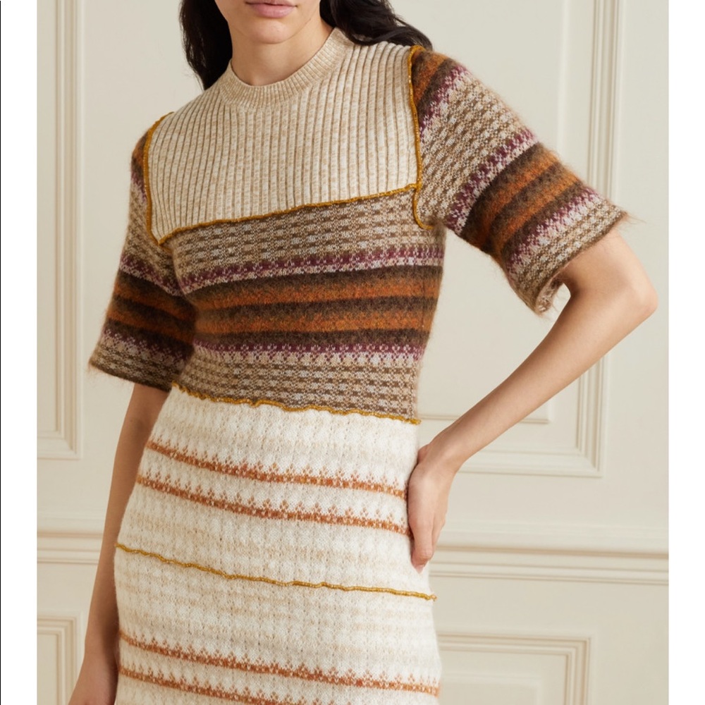 ISO Acne studios patchwork wool blend jacquard dress